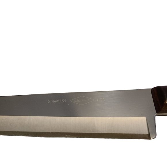 Vintage West Bend 8" Stainless Steel Carving Slicing Knife Brown Wood Handle - Picture 5 of 5